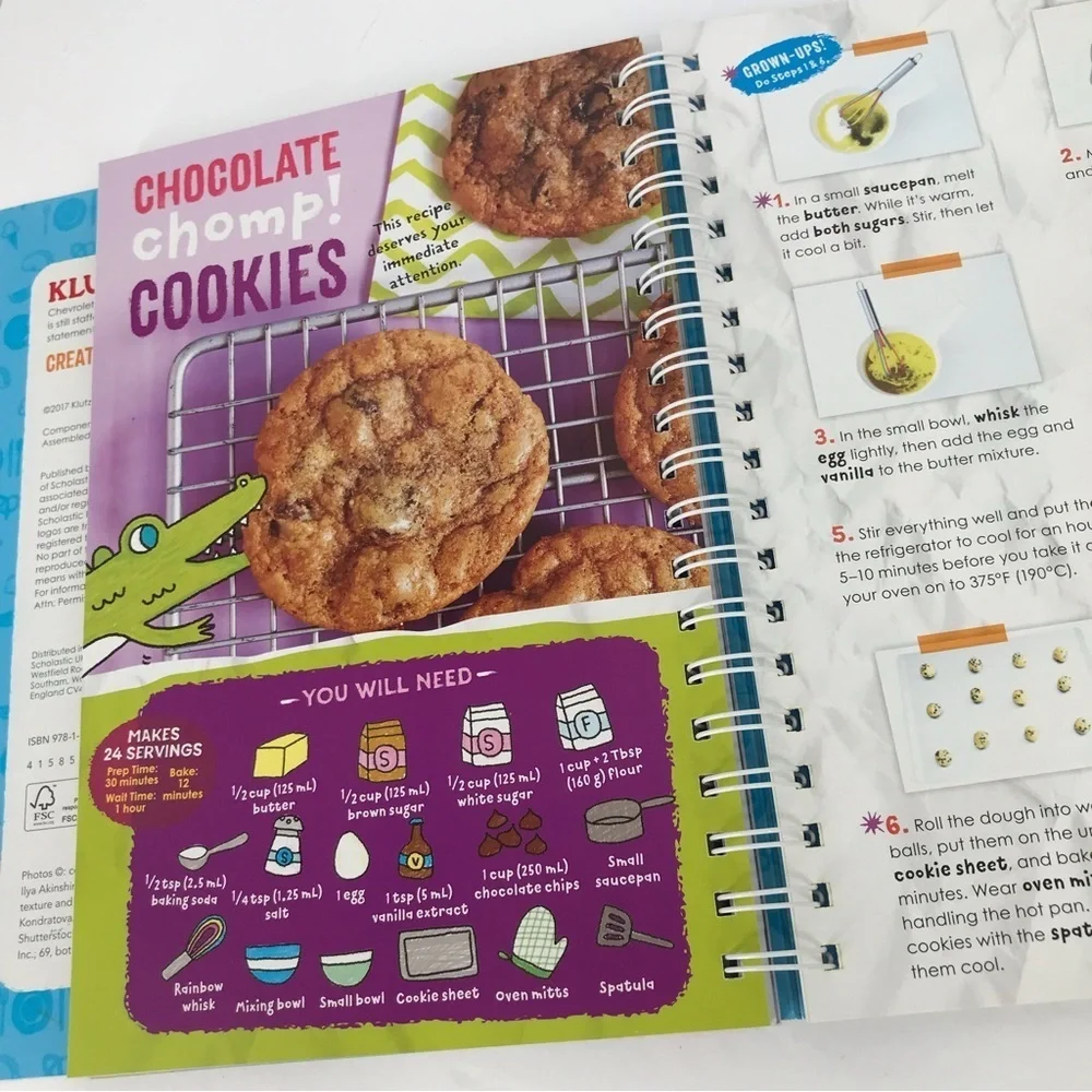 Colorful Kids Cook Book with Rainbow Whisk
